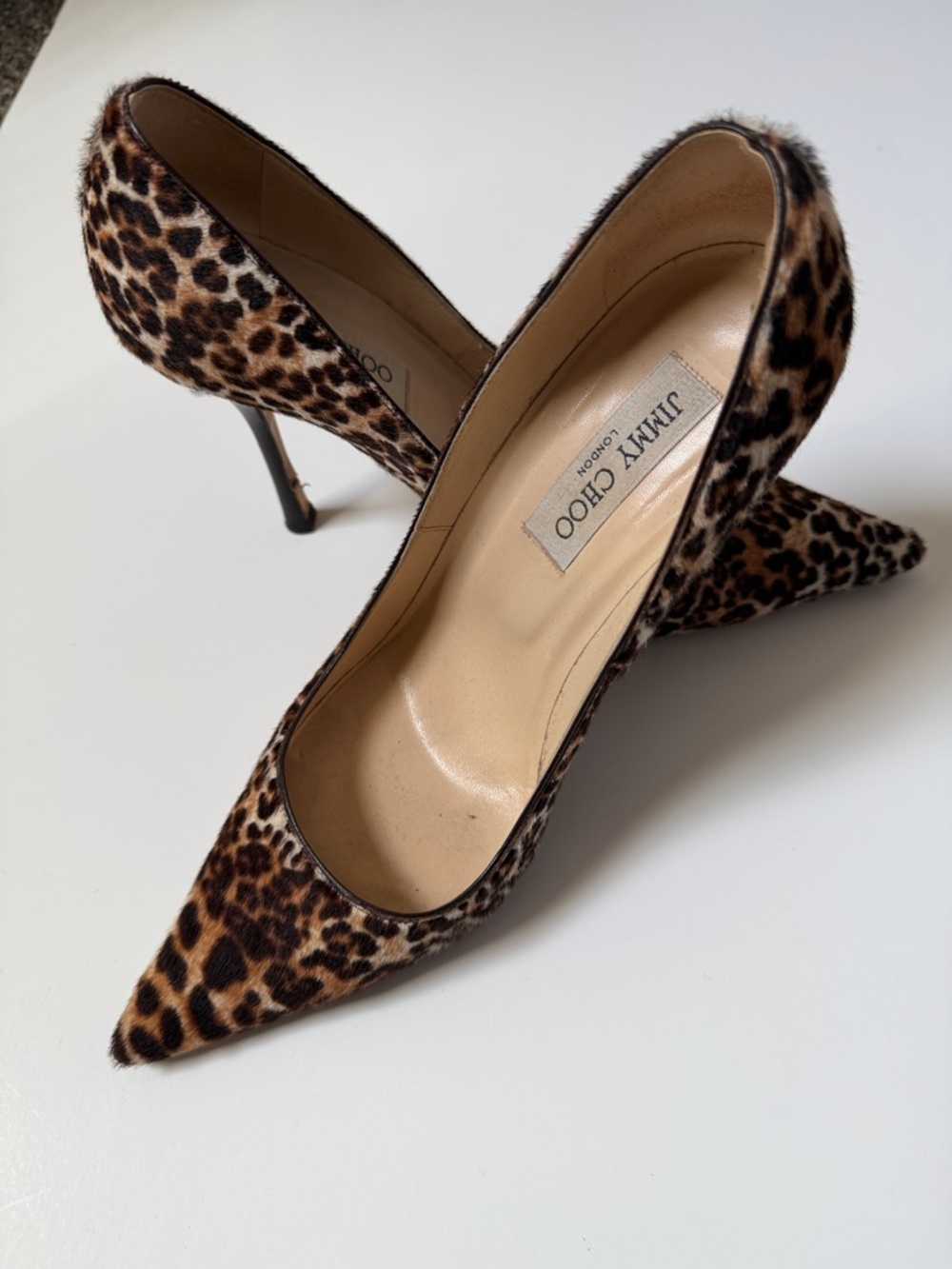 Jimmy Choo Leopard-Print Pointed Stiletto Pumps - Brown & Black